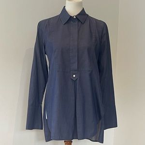 Women's Vince. Denim Blue Bib Front Button Up Shirt/Tunic - Small